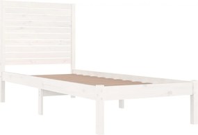 vidaXL Πλαίσιο Κρεβατιού Λευκό 75x190 εκ. Μασίφ Ξύλο Small Single