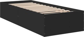 vidaXL Πλαίσιο Κρεβατιού Μαύρο 100x200 εκ. Επεξεργ. Ξύλο