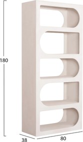 ΒΙΒΛΙΟΘΗΚΗ ΣΕΙΡΑ SANTORINI HM18062 MDF ΣΕ ΥΠΟΛΕΥΚΟ ΧΡΩΜΑ 80x38x180Yεκ.