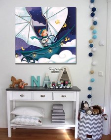 Παιδικός πίνακας σε καμβά με αγοράκι KNV0274 40cm x 40cm
