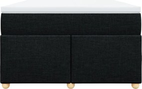 vidaXL Κρεβάτι Boxspring με Στρώμα Μαύρο 120x200 εκ. Υφασμάτινο