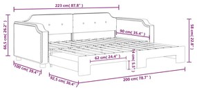 Καναπές Κρεβάτι Συρόμενος Σκούρο Γκρι 90 x 200 εκ. Υφασμάτινος - Γκρι