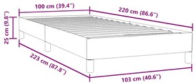 BOX SPRING ΚΡΕΒΑΤΙ ΧΩΡΙΣ ΣΤΡΩΜΑ ΡΟΖ 100X220 CM ΒΕΛΟΥΔΙΝΟ 3315866