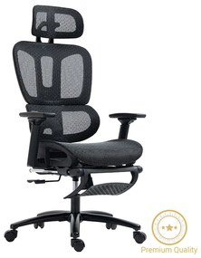 Καρέκλα γραφείου διευθυντή με υποπόδιο Verdant Premium Quality mesh χρώμα μαύρο Υλικό: FABRIC MESH 256-000001
