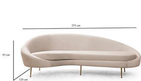 Τριθέσιος Καναπές Μπεζ Αριστερά ESES 120x255x85