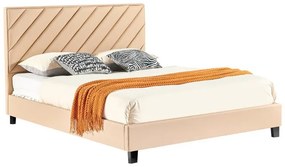 Double bed Franky pu beige 160x200cm 166x207x116.5 εκ.