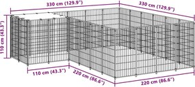 vidaXL Σπιτάκι Σκύλου Ασημί 8,47 μ² Ατσάλινο