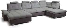 Γωνιακός καναπές Alcare XL-Δεξιά-Gkri anoixto - Gkri skouro
