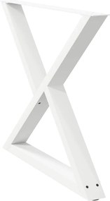 vidaXL Πόδια Τραπεζαρίας 2 τεμ. Λευκά 90x(72-73,3) εκ. Ατσάλι