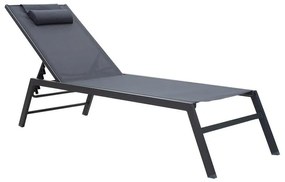 Sunbed Kiara aluminium anthracite-textilene dark grey 196x62x34 εκ.