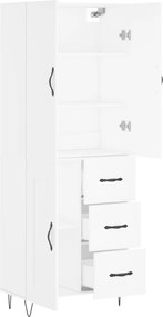 vidaXL Ντουλάπι Λευκό 69,5x34x180 εκ. από Επεξεργασμένο Ξύλο