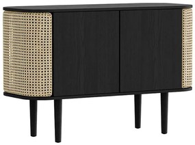 Μπουφές Treasures Venetian Cane 5106C5106-3 109x43x75cm Black Oak-Beige Umage Polyester,Wood,Steel
