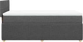 vidaXL Κρεβάτι Boxspring με Στρώμα Σκούρο Γκρι 90x200 εκ. Υφασμάτινο