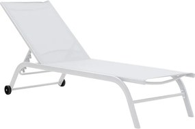 Ξαπλώστρα Jaipur pakoworld αλουμίνιο λευκό-textilene λευκό