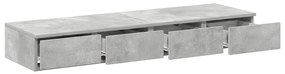 vidaXL Συρτάρια κρεβατιού Γκρι σκυροδέματος 120 x 36.5 x 16.5 εκ