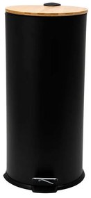 Κάδος Απορριμμάτων Soft Close Bamboo Essentials 30Lt 01-12878 Φ29x65,6cm Natural-Black Estia Metal,Bamboo