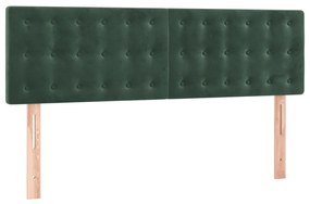 vidaXL Κρεβάτι Boxspring με Στρώμα Σκούρο Πράσινο 140x200εκ. Βελούδινο