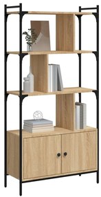 vidaXL Βιβλιοθήκη με Πόρτες Sonoma Δρυς 76,5x30x154,5 εκ. Επεξ. Ξύλο