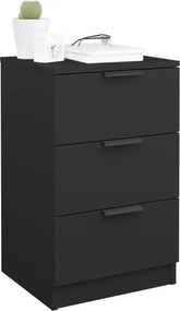 vidaXL Κομοδίνα 2 τεμ. Μαύρα 40 x 36 x 65 εκ.