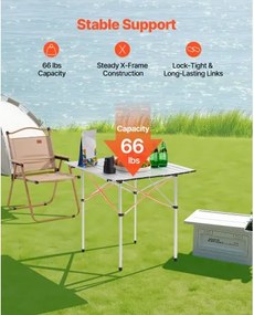 VEVOR Folding Portable Camping Table Aluminum Outdoor Picnic Table Carry Bag