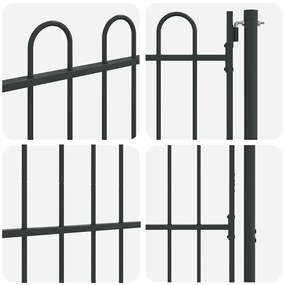 vidaXL Πύλη Φράχτη Γκρι 100 x 150 cm Χάλυβας με Επικάλυψη Πούδρας