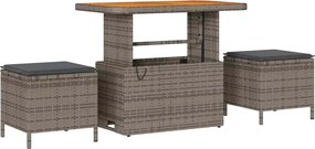 vidaXL Σετ Καναπέ Κήπου με μαξιλάρι 10 pcs Γκρι Πολυ ράταν