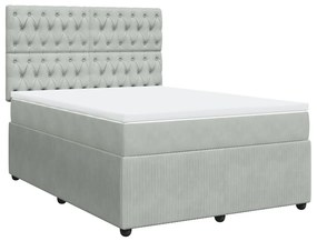 ΚΡΕΒΑΤΙ BOXSPRING ΜΕ ΣΤΡΩΜΑ ΑΝΟΙΧΤΟ ΓΚΡΙ 140X200 ΕΚ. ΒΕΛΟΥΔΙΝΟ 3292364