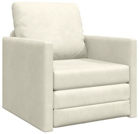 vidaXL Καναπές Κρεβάτι 2 σε 1 Κρεμ 74x77x81 cm Βελούδο