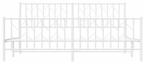 Πλαίσιο Κρεβατιού με Κεφαλάρι/Ποδαρικό Λευκό 180x200εκ. Μέταλλο
