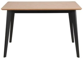 Τραπέζι Oakland 386, Δρυς, Μαύρο, 76x80x120cm, 21 kg, Ινοσανίδες μέσης πυκνότητας, Φυσικό ξύλο καπλαμά, Ξύλο, Ξύλο: Καουτσούκ | Epipla1.gr