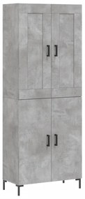 vidaXL Ντουλάπι Γκρι Σκυροδέματος 69,5x34x180 εκ. Επεξεργασμένο Ξύλο