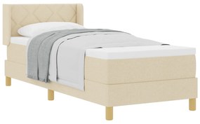 vidaXL Κρεβάτι Box Spring με Στρώμα, Κρεμ, 80 x 200 cm Ύφασμα