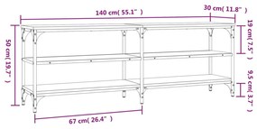 Έπιπλο Τηλεόρασης Καπνιστή Δρυς 140x30x50 εκ. Επεξ. Ξύλο - Καφέ