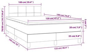 Κρεβάτι Boxspring με Στρώμα Κρεμ 120x190 εκ. Υφασμάτινο - Κρεμ