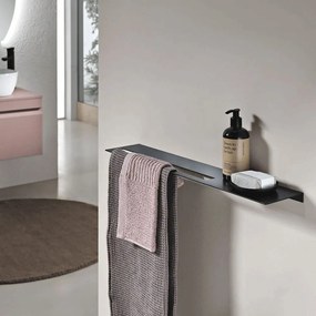 Ράφι - Κρεμάστρα Olmo OLMO600/NE 60x12cm Black Bluelife Metal