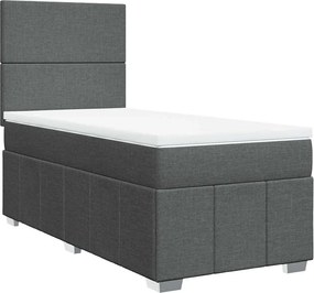 vidaXL Κρεβάτι Boxspring με Στρώμα Σκούρο Γκρι 80x200 εκ. Υφασμάτινο