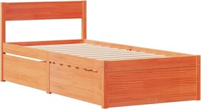 vidaXL Σκελετός Κρεβ. Χωρίς Στρώμα Καφέ Κεριού 100x200 εκ Μασίφ Πεύκο