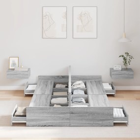vidaXL Κρεβάτι με αποθηκευτικό χώρο Γκρι sonoma 120 x 200 cm