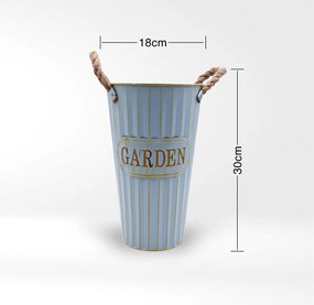 Γαλάζιο Μεταλλικό Κασπώ σε Vintage Στυλ 18x30cm