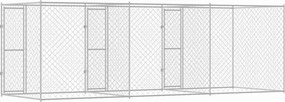 vidaXL Κλουβί σκύλου Ασημί 600 x 200 x 200 εκ. Επικαλυμμένος Χάλυβας
