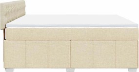 vidaXL Κρεβάτι Boxspring με Στρώμα Κρεμ 180x200 εκ. Υφασμάτινο