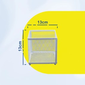 Μεταλλική Μολυβοθήκη με Πλέγμα 13x13x13cm Άσπρο ή Μαύρο - Άσπρο