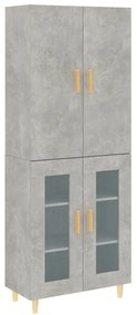 vidaXL Ντουλάπι Γκρι Σκυροδέματος 69,5x34x180 εκ. Επεξεργασμένο Ξύλο