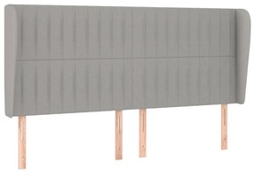 Κεφαλάρι με Πτερύγια Ανοιχτό Γκρι 163x23x118/128 εκ. Υφασμάτινο - Γκρι