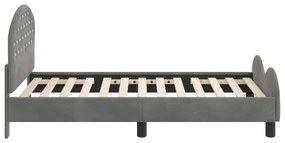 vidaXL Κρεβάτι Παιδικής Κρεβατοκάμαρας με Κεφαλάκι Σκούρο Γκρι Βελούδο