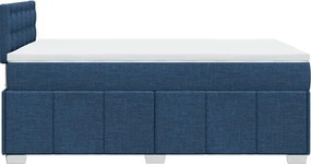 vidaXL Κρεβάτι Boxspring με Στρώμα Μπλε 120x200 εκ. Υφασμάτινο