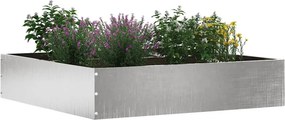 vidaXL Περίγραμμα γκαζόν 60 x 60 x 13 εκ Ανοξείδωτο Ατσάλι Ασημί