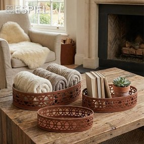ΚΑΛΑΘΙ ΟΒΑΛ ΣΕΤ/3 ΣΥΝΘ. ΔΕΡΜΑ ΚΑΦΕ 45X27X10-37X25X8-32X22X8CM