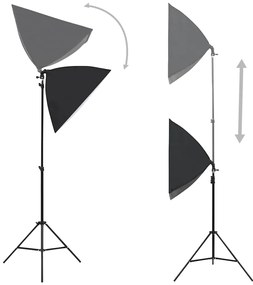 vidaXL Φωτιστικά Studio Επαγγελματικά 2 τεμ. Μαύρα 40x60 εκ. Ατσάλινα