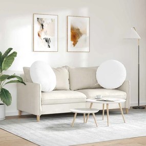 vidaXL Μαξιλάρια καθισμάτων 2 pcs Λευκό Ø60 x 21 εκ ύφασμα